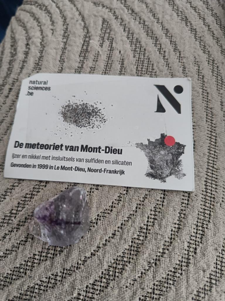 1groot en kleine stuken van meteoriet Mont-dieu, Verzamelen, Mineralen en Fossielen, Ophalen, Mineraal