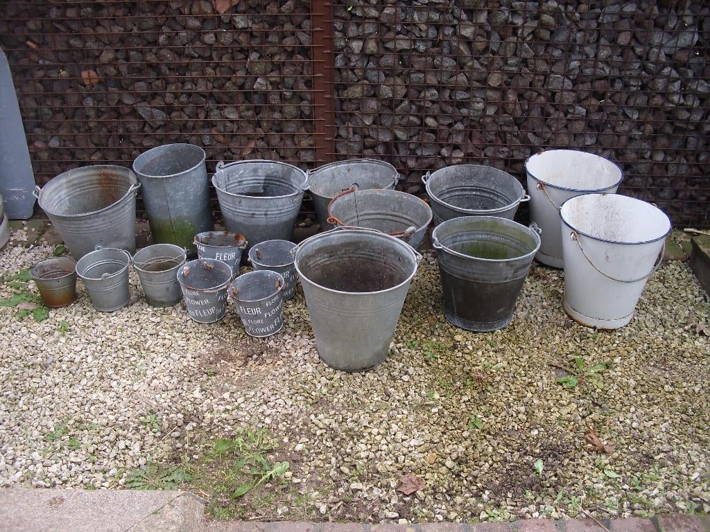 zinken emmers, Tuin en Terras, Ophalen, Gebruikt