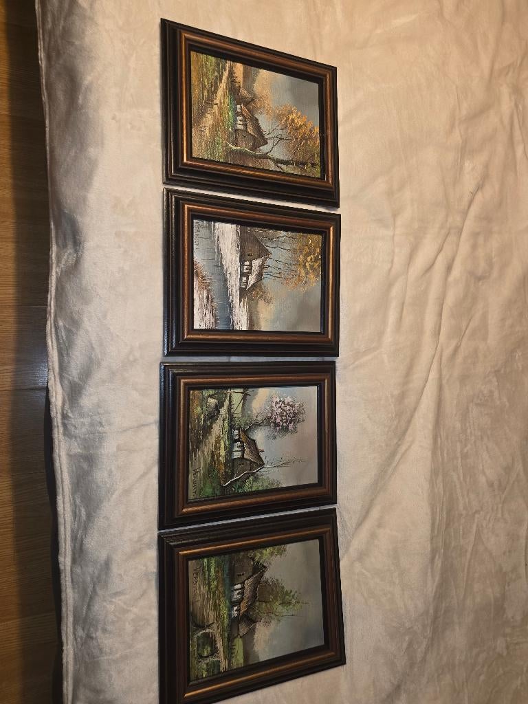 De 4 jaargetijden van Verbist.L., Antiek en Kunst, Kunst | Schilderijen | Klassiek, Ophalen