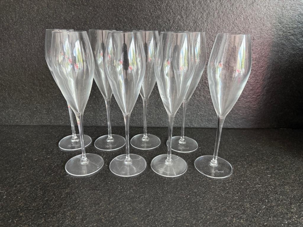 8 luxe champagneglazen Luigi Bormioli 25,5 cm hoog, Verzamelen, Ophalen, Nieuw, Overige typen