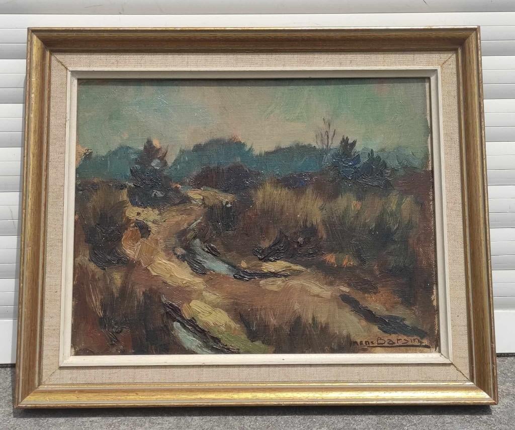 huile sur toile marouffle paysage signe irene barsin, Antiek en Kunst, Kunst | Schilderijen | Klassiek, Ophalen of Verzenden