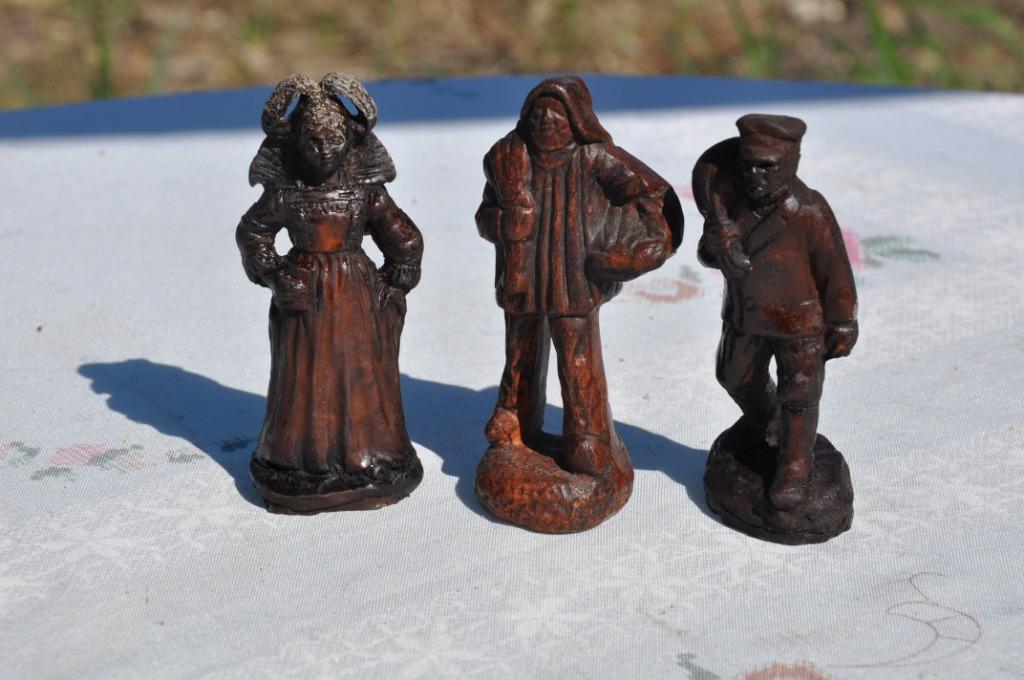 §  3 santons en terre cuite vernie (2), Ophalen of Verzenden