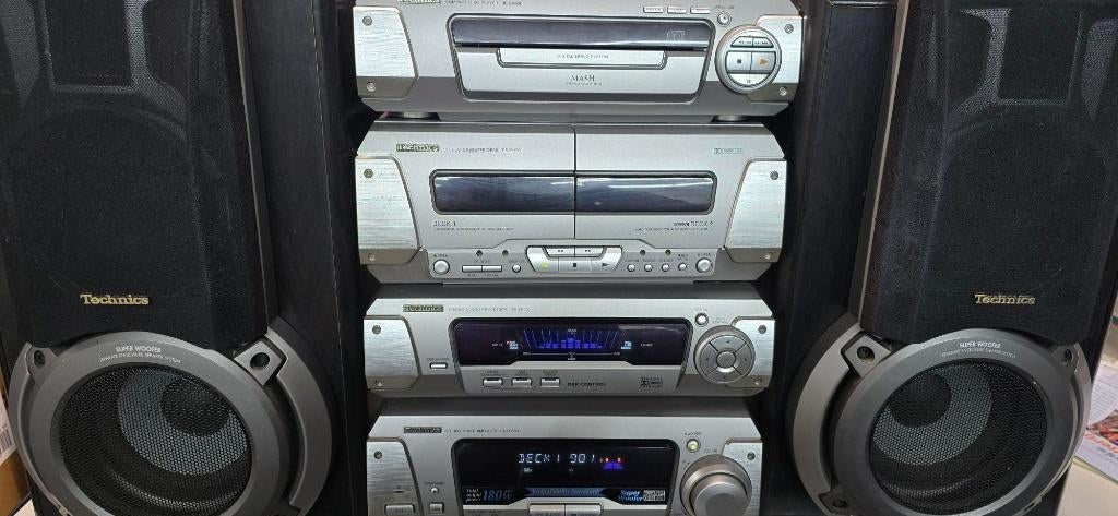 technics stereo toren met afstandbediening met boxen, Autres marques, Haut-parleurs, Enlèvement, Utilisé
