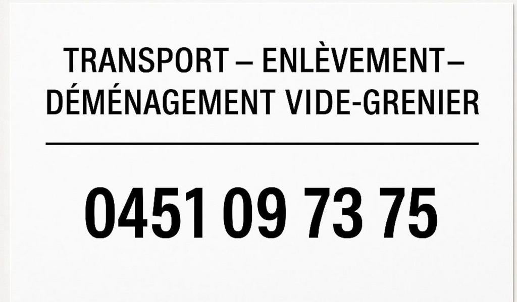 Transport déménagement enlèvement 0451097375, Offres d'emploi