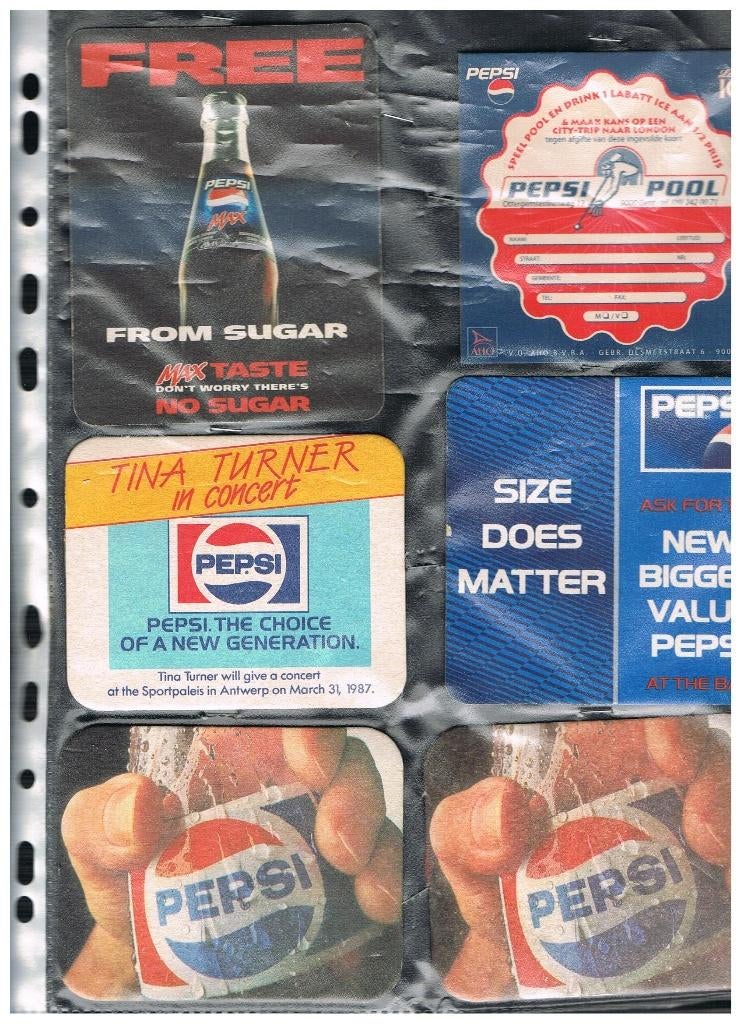 SOUS-VERRES PEPSI COLA, Collections, Marques & Objets publicitaires, Envoi, Comme neuf, Autres types