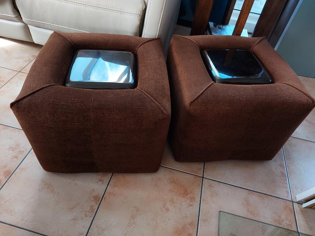 Design Cinna (Ligne Roset) 2 nachttafeltjes N°29 jaren '70, Ophalen of Verzenden