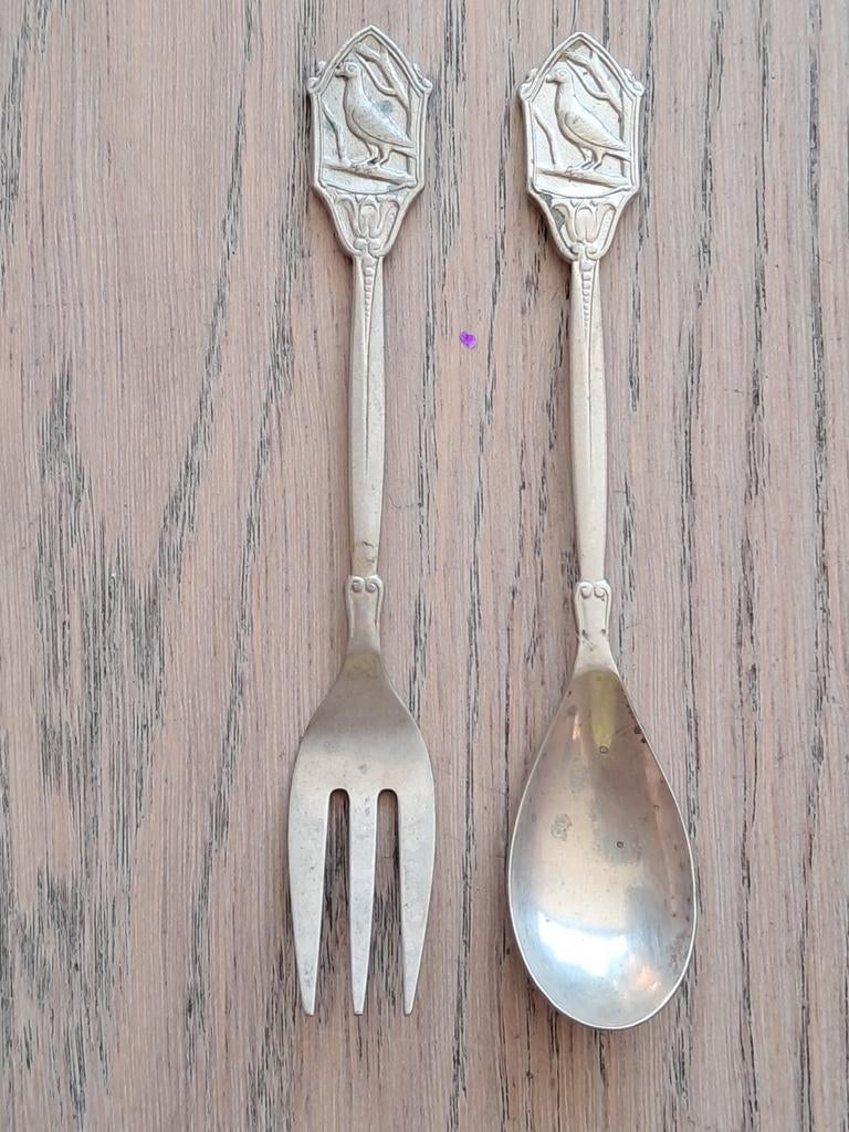 Cuillère et fourchette avec colombe, Enlèvement ou Envoi