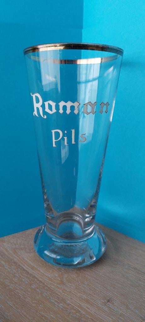 Oude flut Roman Pils Br.Roman Mater - Oudenaarde ., Verzamelen, Biermerken, Zo goed als nieuw, Glas of Glazen, Overige merken