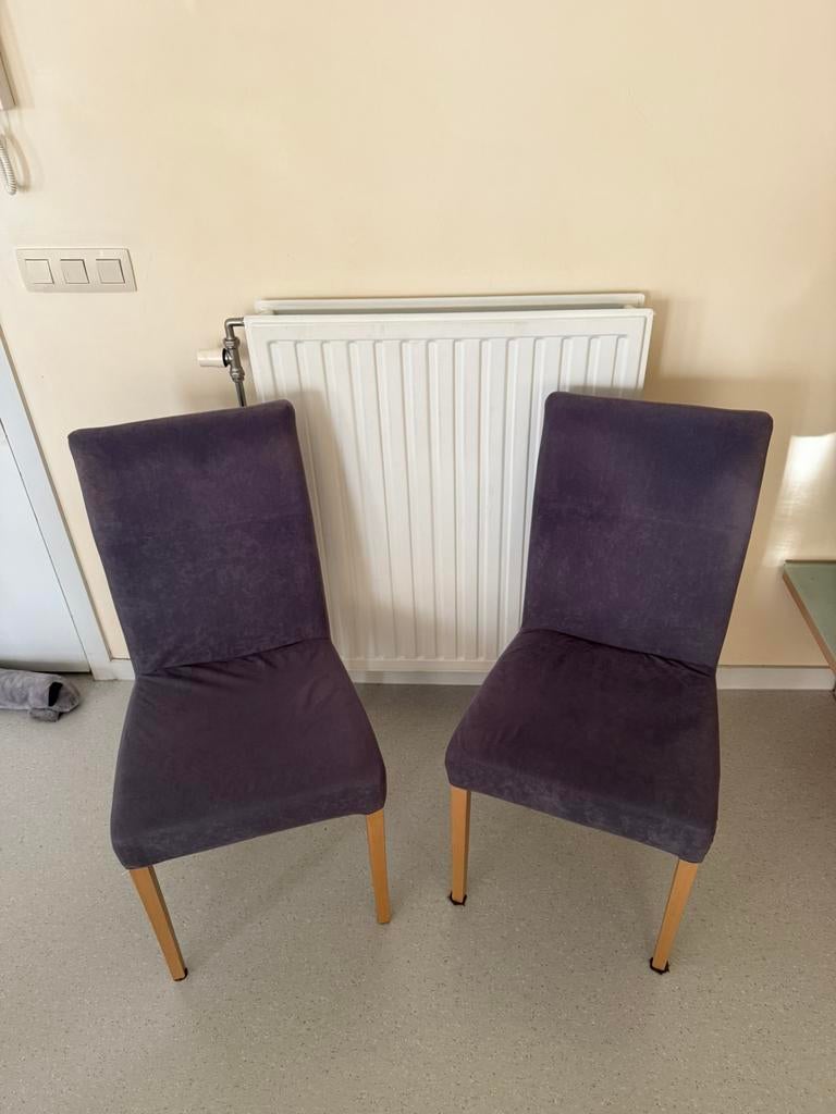 Chaise de salle a manger, Ophalen, Twee, Zo goed als nieuw, Stof