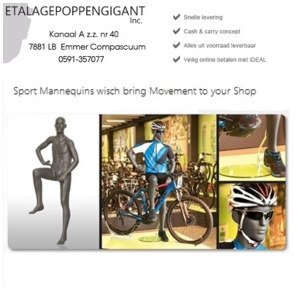 Etalagepoppen / Mannequin's in Bike - Fiets Houding EPG, Ophalen of Verzenden, Nieuw, Overige typen