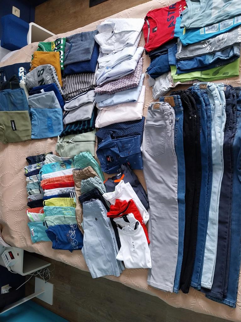 PAKKET JONGENSKLEREN 146-152-158 MET MERKKLEDIJ - 72 stuks, Ophalen of Verzenden, Maat 146