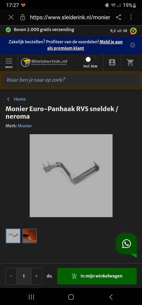 Dakpan beugels, Doe-het-zelf en Bouw, Buizen en Afvoer, Ophalen