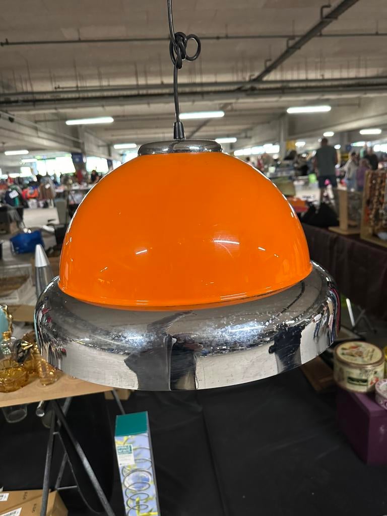 Suspension annees 70 vintage orange et chrome, Enlèvement, Utilisé, Synthétique, Années 70