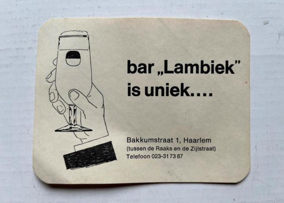 sticker van bar Lambiek Haarlem (NL), Verzamelen, Verzenden, Zo goed als nieuw