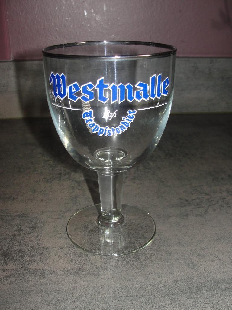 Ancien verre à bière trappiste de Westmalle (lettres bleues), Enlèvement ou Envoi, Neuf, Verre ou Verres, Autres marques