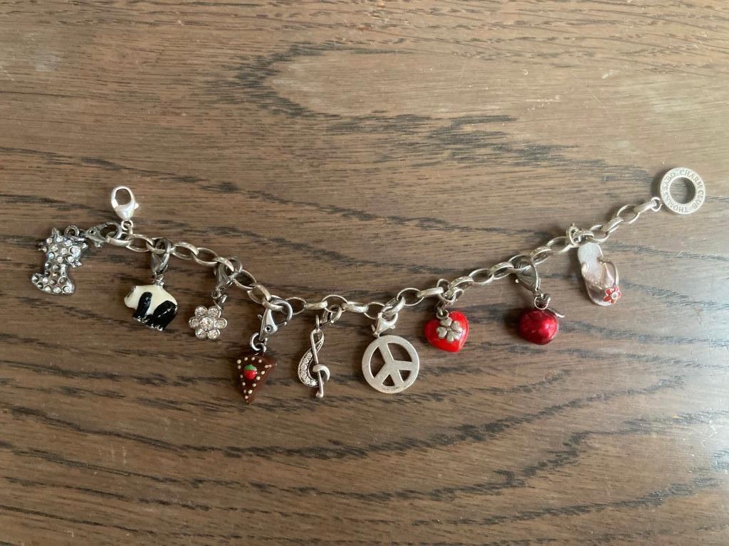 Zilveren Thomas Sabo bedelarmband - 17cm, Bijoux, Sacs & Beauté, Enlèvement ou Envoi, Avec bracelets à breloques ou perles, Comme neuf