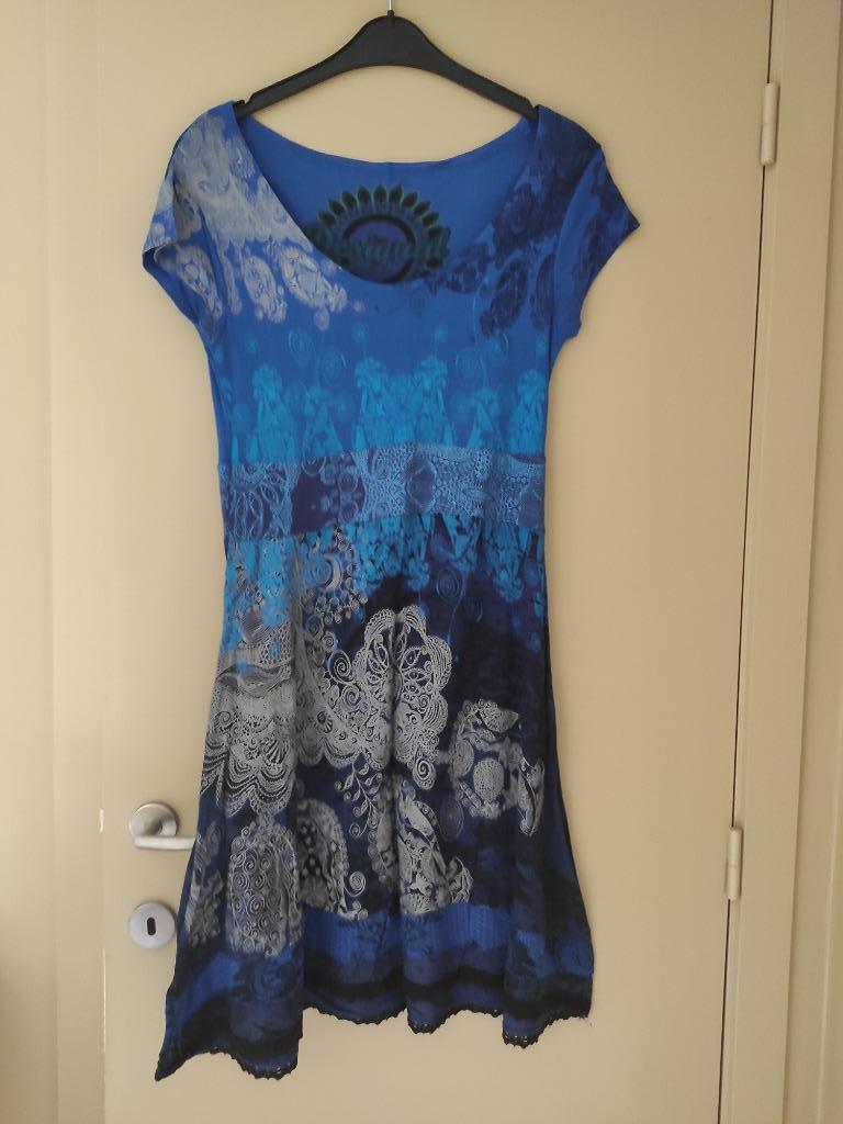 blauw kleedje, desigual, maat 40, Taille 38/40 (M), Enlèvement, Bleu, Sous le genou