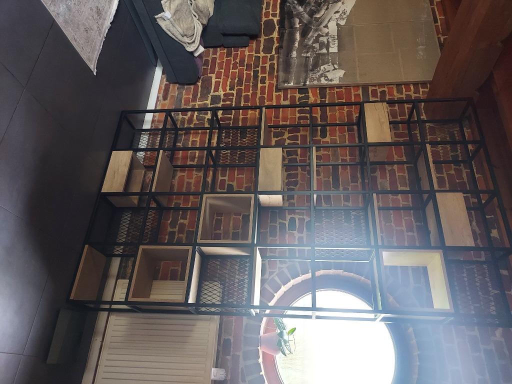 2 superbes meubles étagère/biblio  fer forgé industriel loft, Enlèvement, Utilisé, Installation pour bar