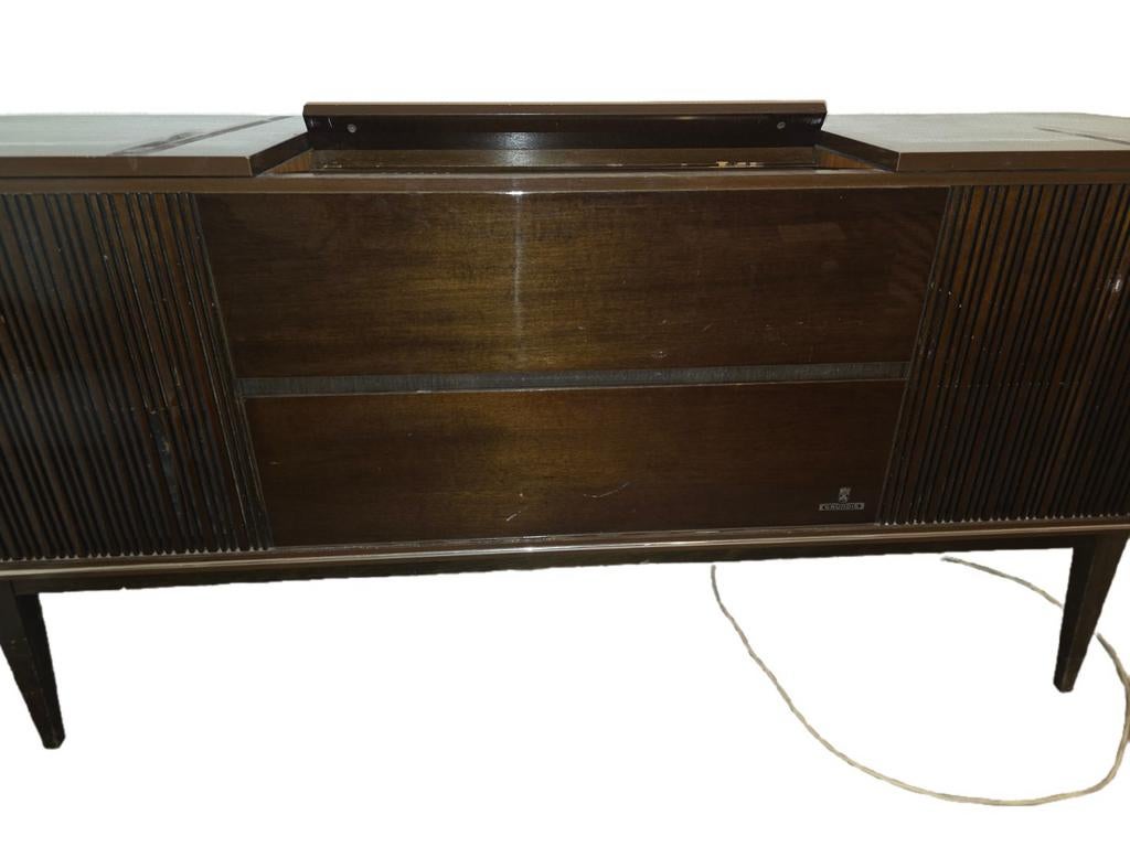 Vintage Grundig stereo meubel / radiomeubel met platenspeler, Enlèvement