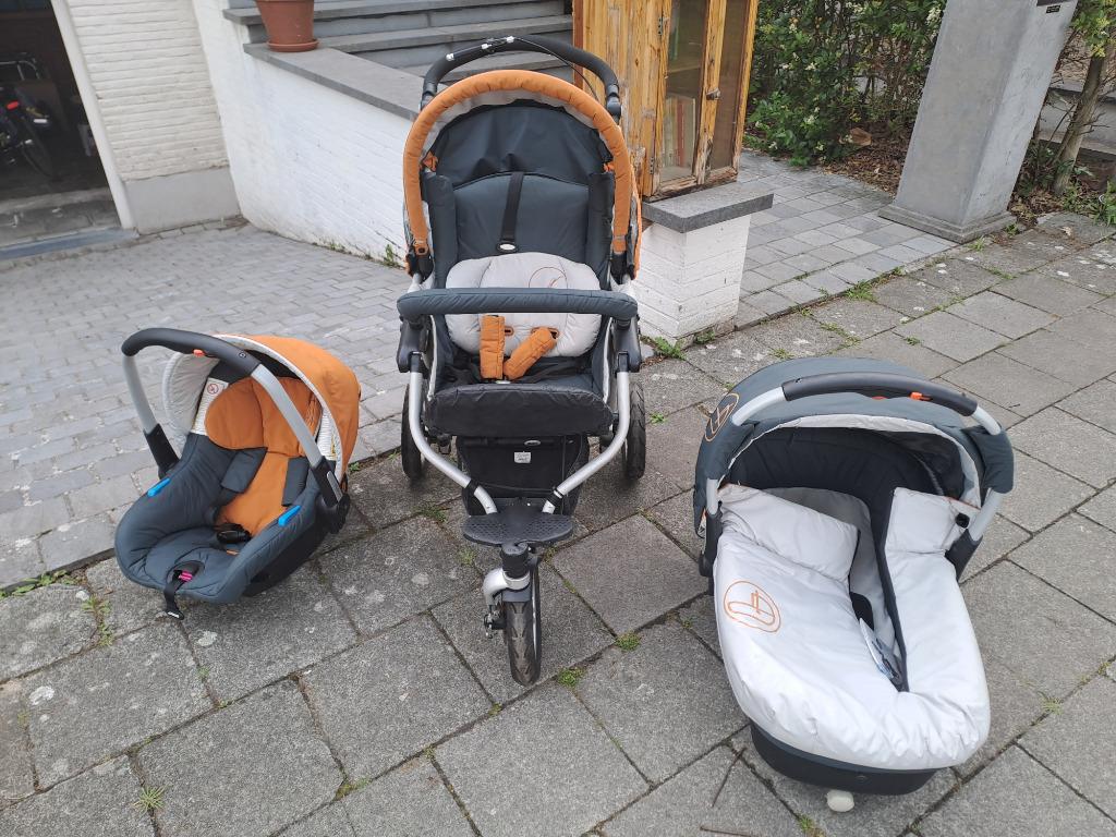 Kinderwagen 3 in 1 Jane pro fix complete set, Kinderen en Baby's, Kinderwagens en Combinaties, Gebruikt, Verstelbare duwstang