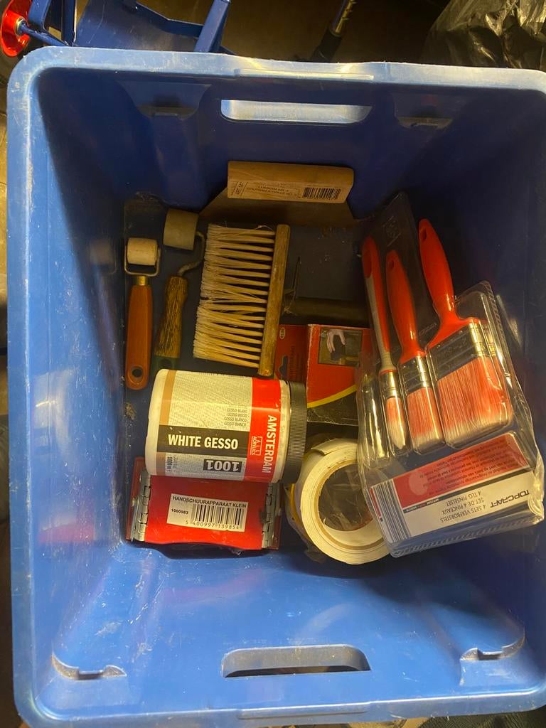 Volle met schilder- en klusmateriaal, Doe-het-zelf en Bouw, Ophalen, Zo goed als nieuw