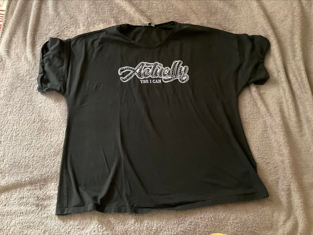 Zwart t shirt, merk M&S,maat XL, Zwart, Maat 46/48 (XL) of groter, Ophalen of Verzenden, Zo goed als nieuw