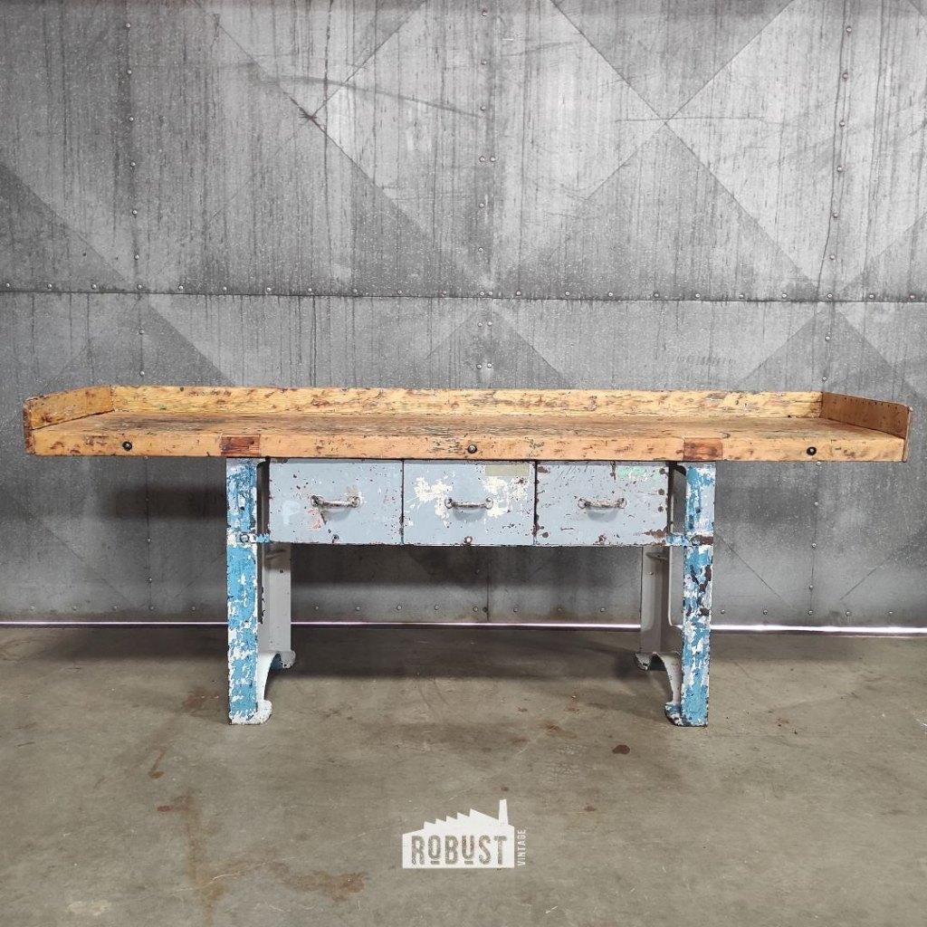 Industriële werkbank / keukeneiland / metalen werktafel, Gebruikt, Ophalen of Verzenden, Minder dan 100 cm, 50 tot 75 cm