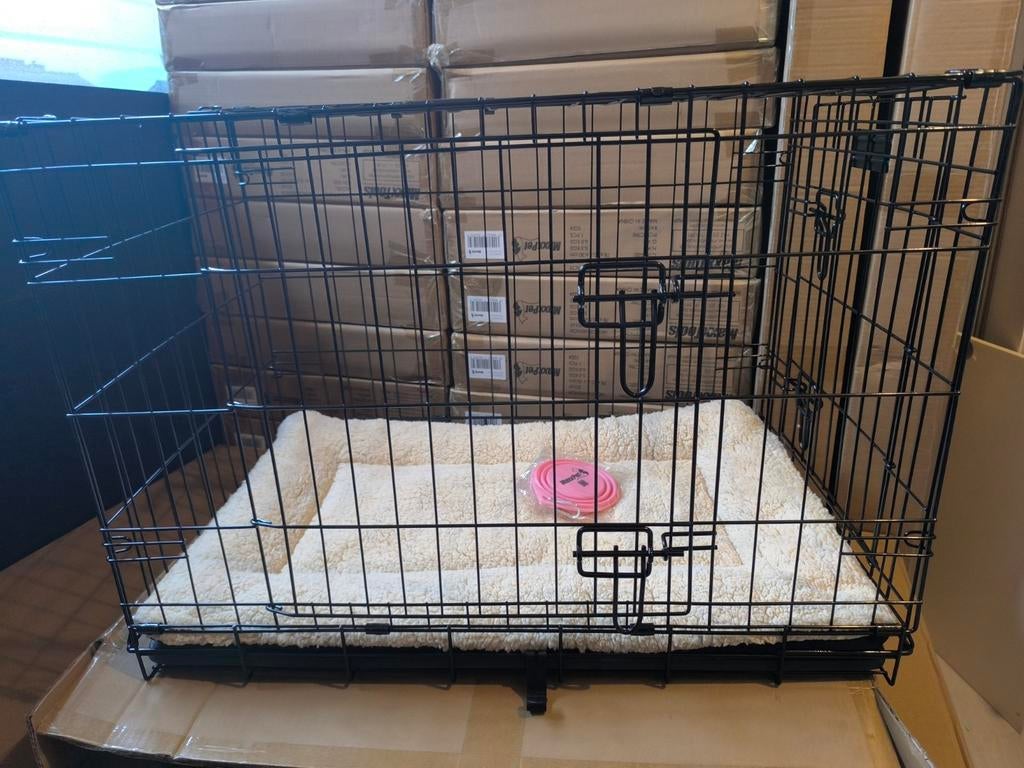 Vouwbare hondenbench 76x48x53met zachte plaid, Enlèvement, Neuf