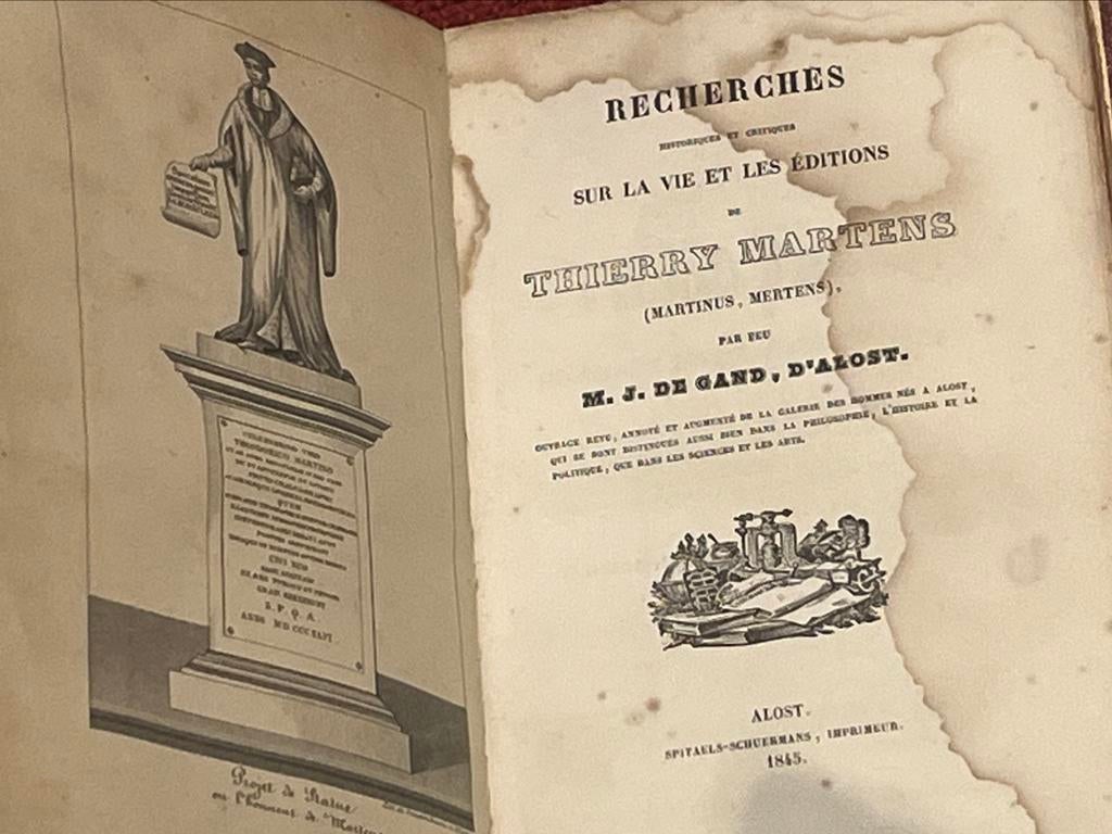 Oud boek Aalst Dirk Martens / Thierry Martens 1845, Antiek en Kunst, Ophalen