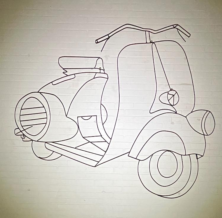 Metalen Vespa sierstuk, Ophalen, Gebruikt