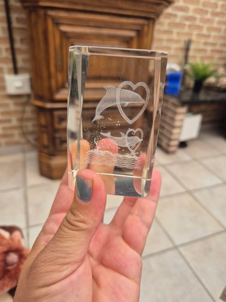 3D laser kristalglas dolfijnen decoratie, Ophalen of Verzenden