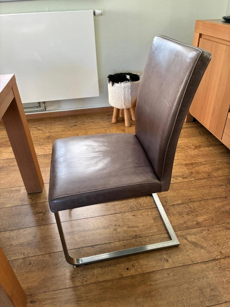 Chaises et table, Gris, Comme neuf, Enlèvement, Cinq, Six Chaises ou plus