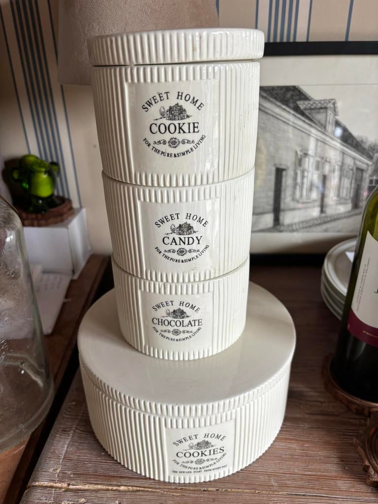 Voorraad potten sweet Home, Maison & Meubles, Cuisine | Vaisselle, Comme neuf, Poterie, Enlèvement