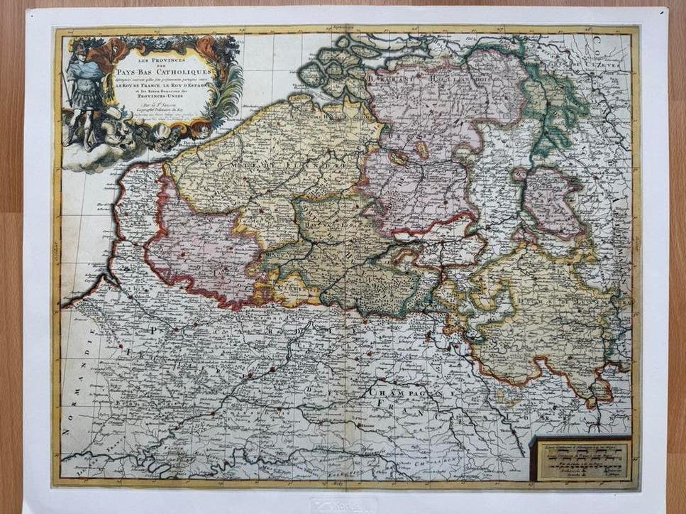 Afdruk Pays Bas Catholiques 17de eeuw, Ophalen, Voor 1800, België, Landkaart