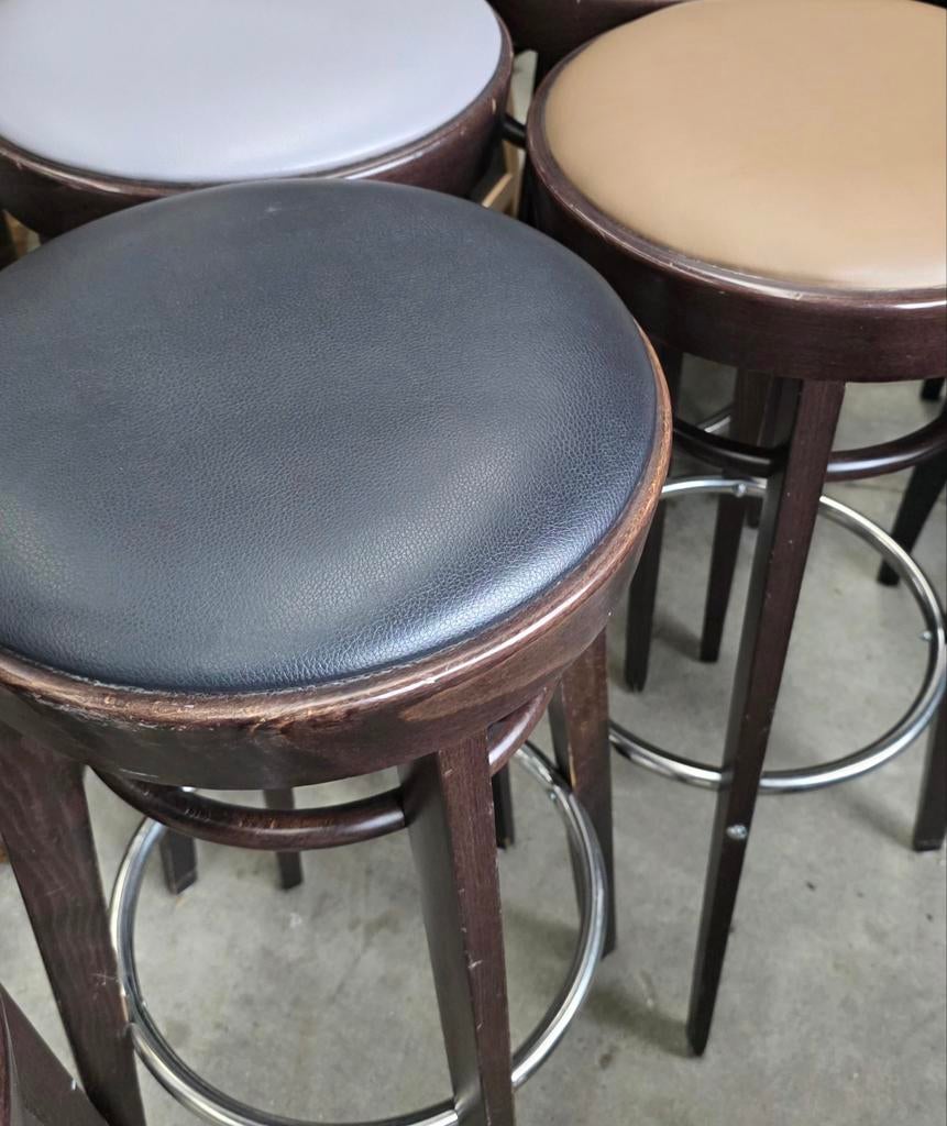 Thonet batkrukken lederen zitting bar horeca café toog lot, Ophalen of Verzenden