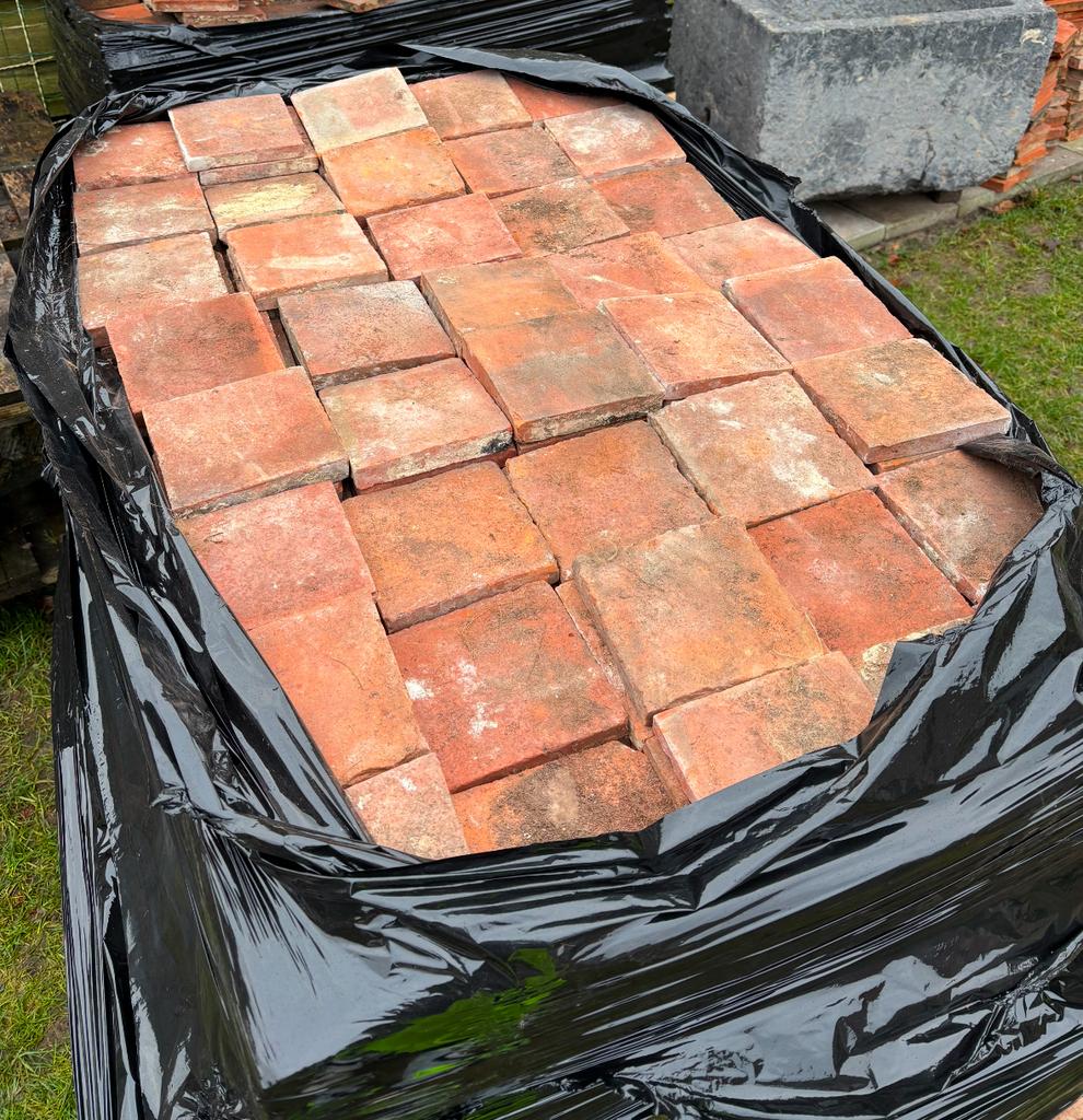 Lot antieke terracotta tegels Voor info BELLEN 0474220705, Antiek en Kunst, Antiek | Wandborden en Tegels, Ophalen