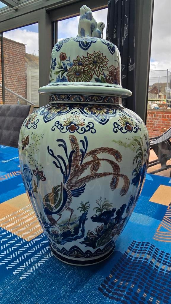 Superbe grand vase Boch “Vieux Rhodes” + couvercle