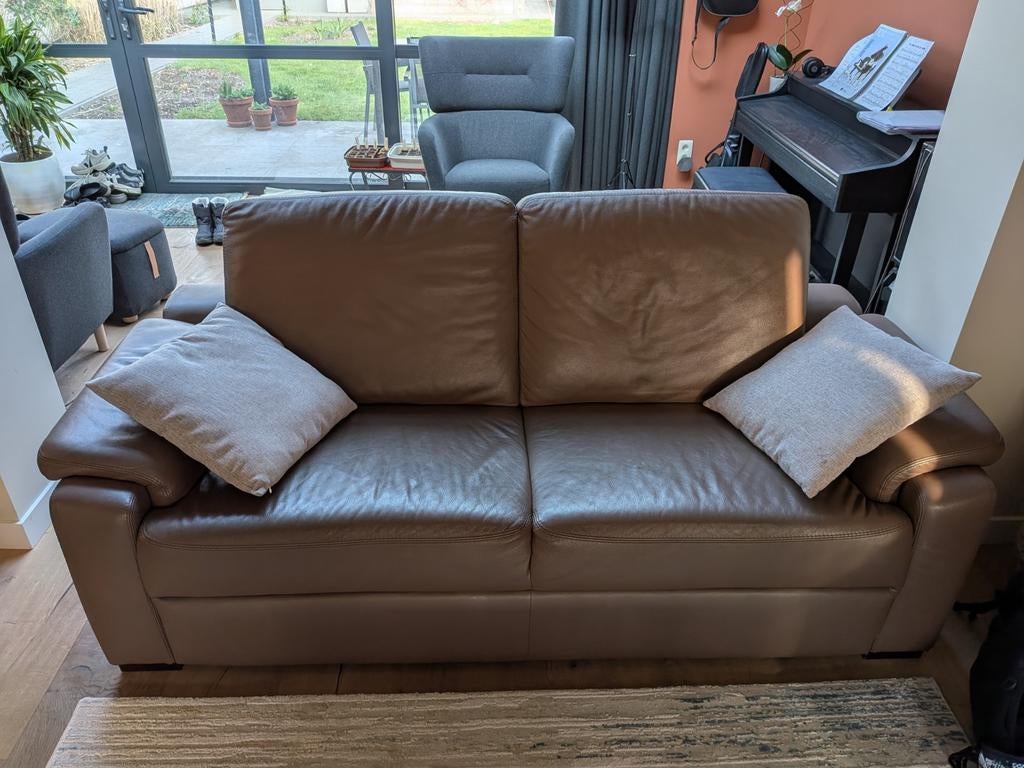 2 zetels in bruin leer, Huis en Inrichting, Zetels | Zetels, Ophalen, Leer