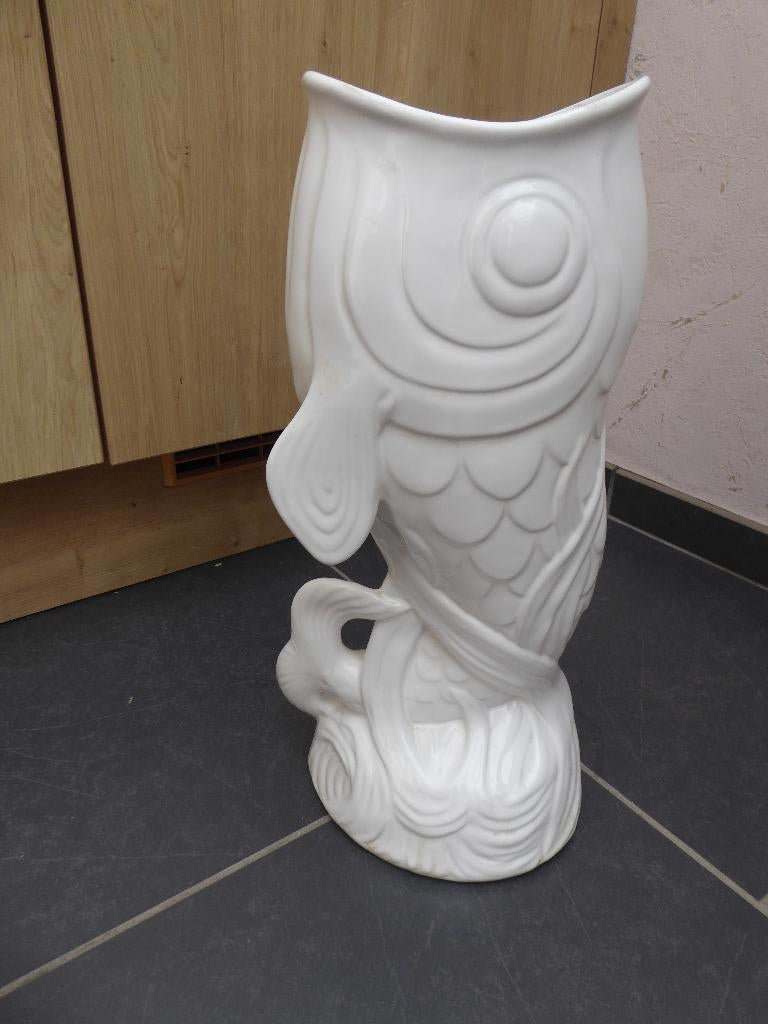 porte parapluie POISSON céramique blanche 50 cm + ou -, Antiquités & Art, Antiquités | Céramique & Poterie, Enlèvement