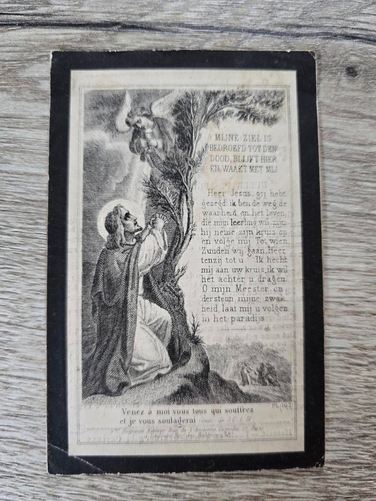 Doodsprentje 1870 , Geetbets , Schulen, Collections, Enlèvement ou Envoi, Image pieuse