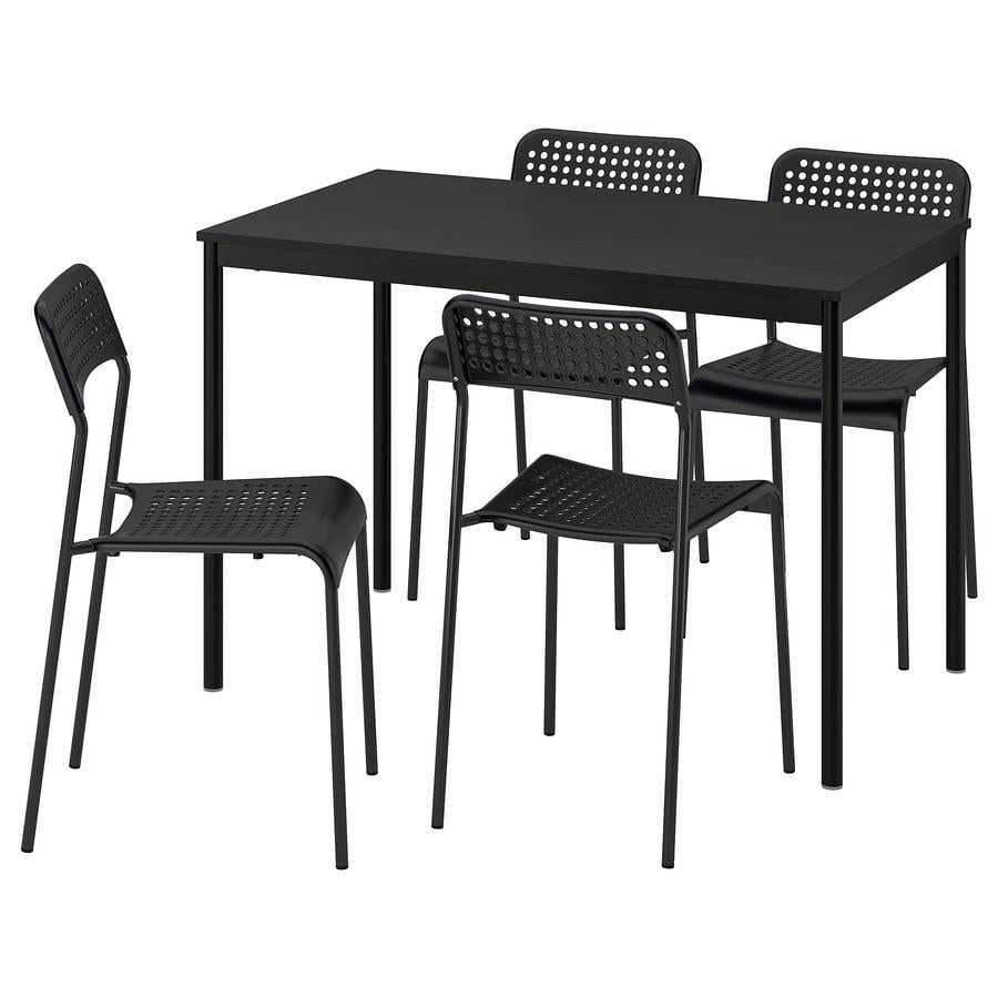 Table noire + chaises 4 pers (IKEA), Maison & Meubles, Tables | Dessertes
