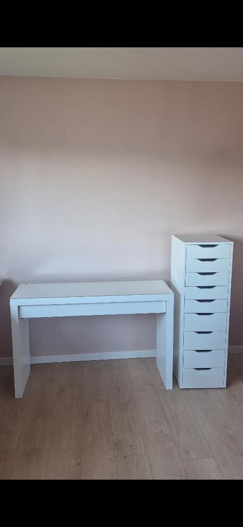 Ikea malm burea en Alex ladekast, Enlèvement, Utilisé