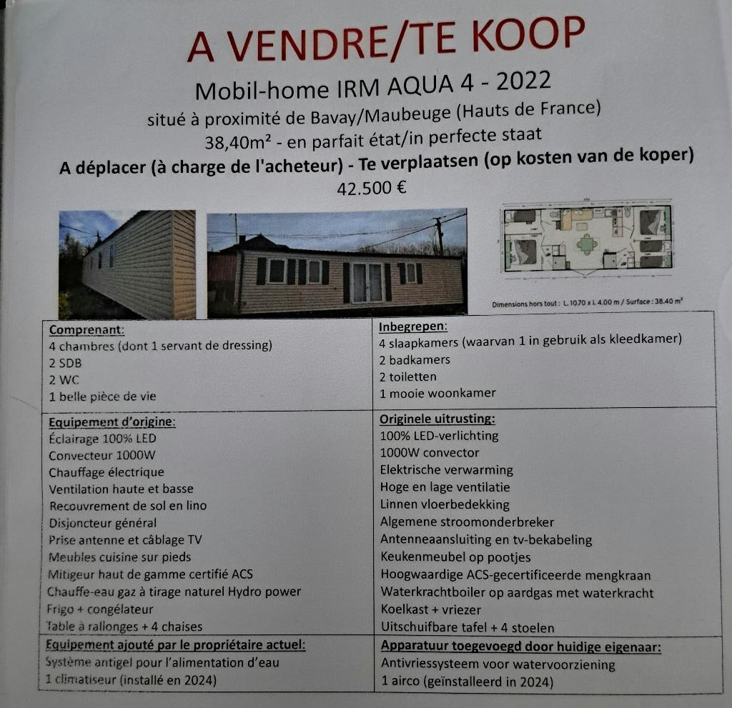 Mobil-home 4ch, Vacances, Campings, Village