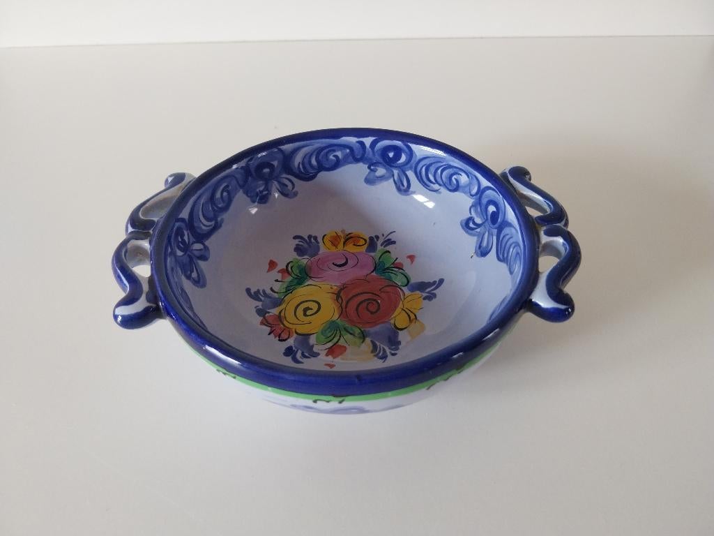 Vintage handbeschilderde keramische schaal uit Portugal, Ophalen of Verzenden