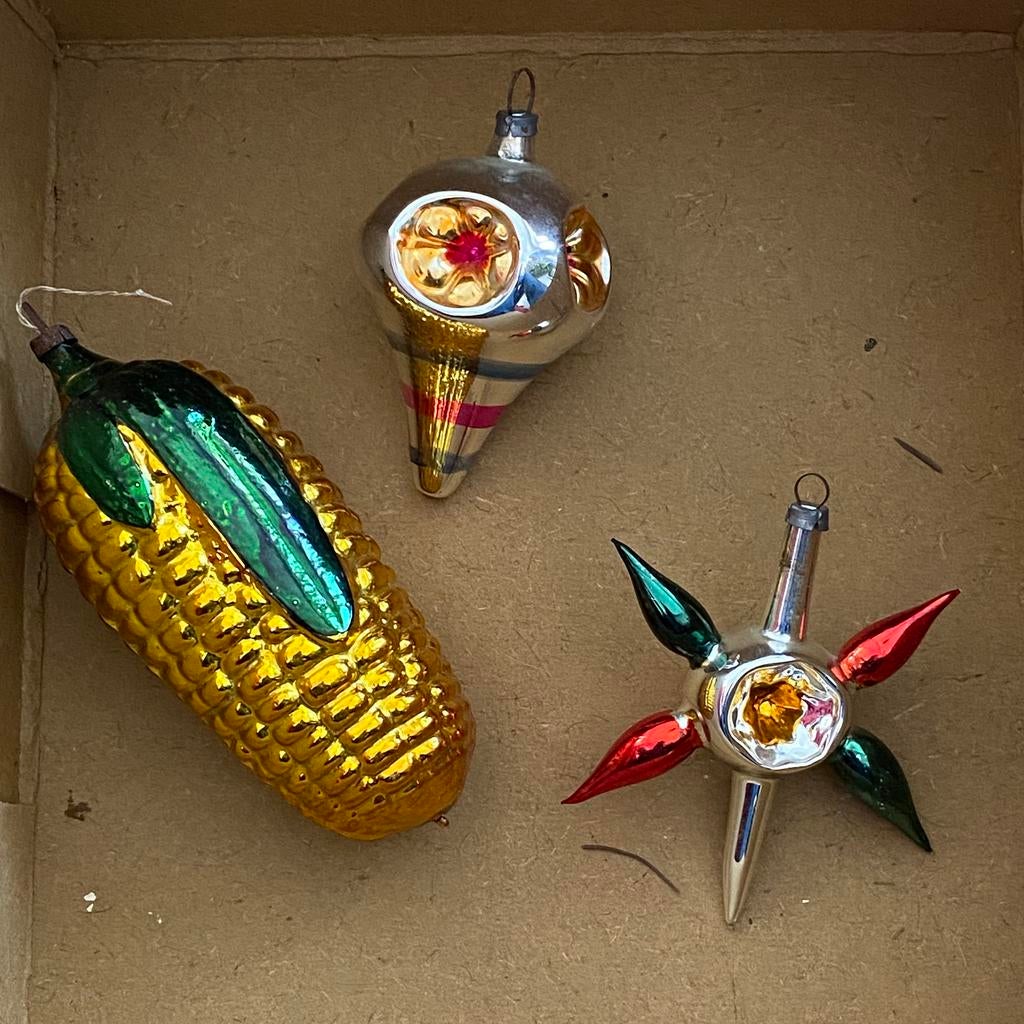 Antieke kerstballen, gemaakt van glas, Diversen, Ophalen of Verzenden, Zo goed als nieuw