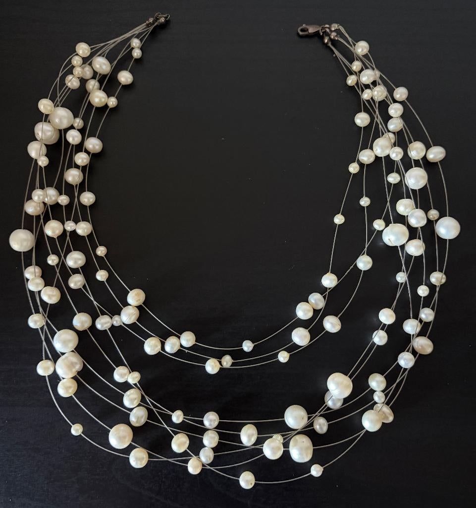 Vintage parelketting uit de jaren 80, Ophalen of Verzenden, Zo goed als nieuw, Overige materialen