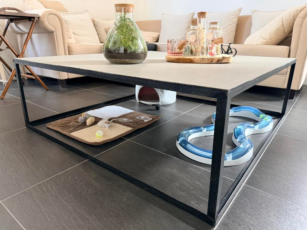 Landelijke salontafel 120 op 120 40 hoog, Huis en Inrichting, Ophalen, Gebruikt, Vierkant, Landelijk