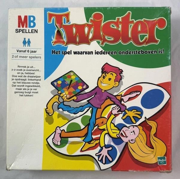 MB Spel Twister Klassieker Behendigheidsspel Vintage, Hobby en Vrije tijd, Een of twee spelers, Verzenden, Zo goed als nieuw, MB spelen