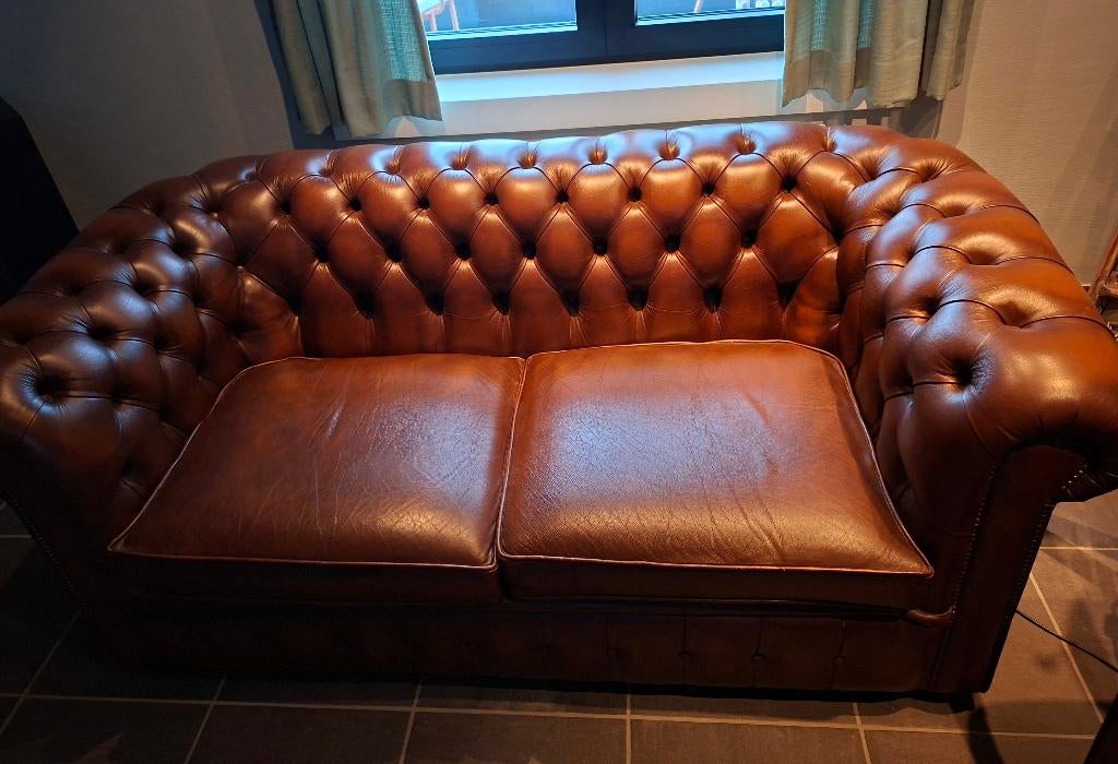 Chesterfield 2zit, 75 à 100 cm, 150 à 200 cm, Enlèvement, Utilisé