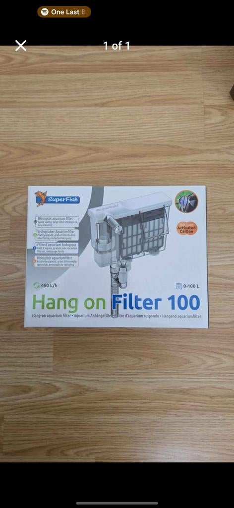 Filtre à suspendre Superfish 100, Enlèvement